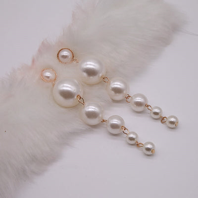 Pearls String Statement Drop Earrings