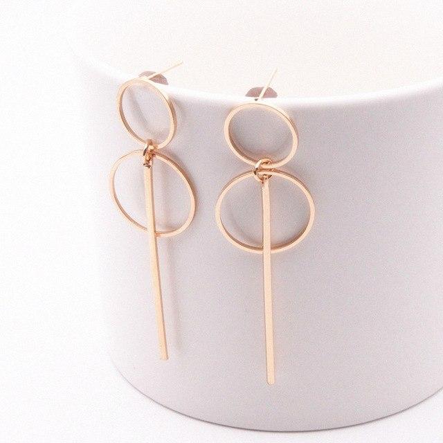 Long Section Tassel Pendant Size Circle Earrings