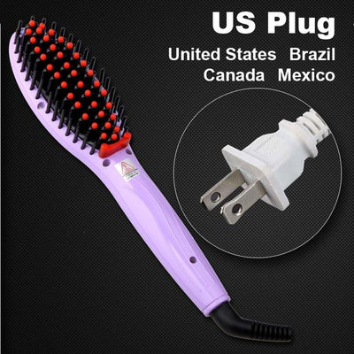 Electric hair straightener brush