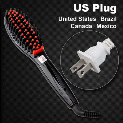 Electric hair straightener brush