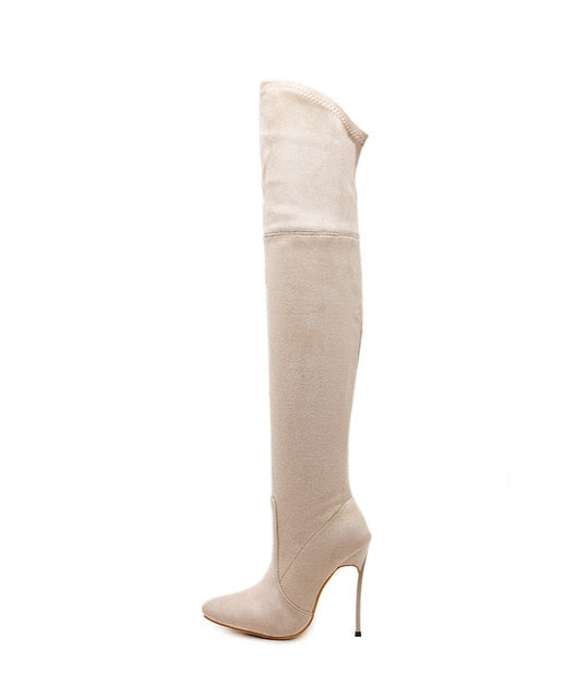 over the knee boots high heels woman shoes