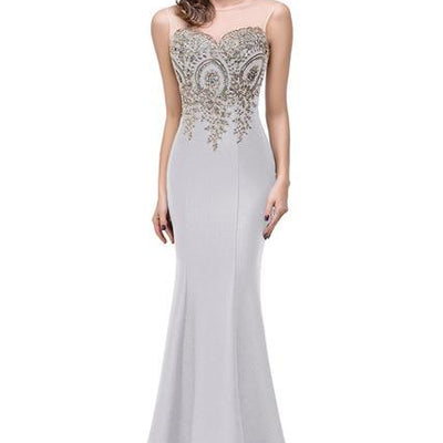 Long Sexy Backless Mermaid Lace Evening Dress