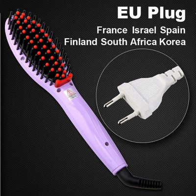 Electric hair straightener brush