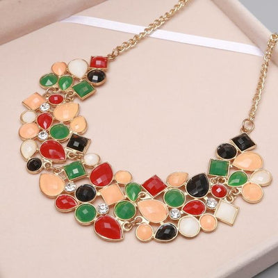 8 Colors Multi color Big Pendant Clavicle Chain Necklace