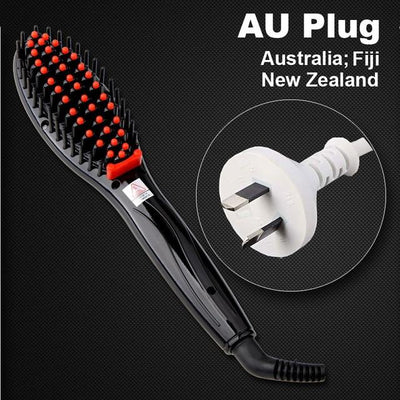 Electric hair straightener brush