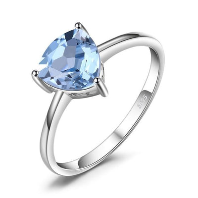 Natural Sky Blue Birthstone Combination Ring