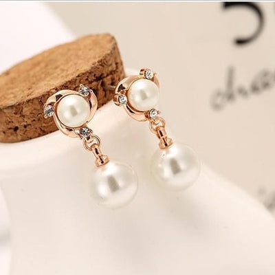 Wild Rhinestones Imitation Pearl Earrings