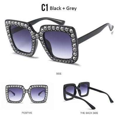 Luxury Designer Oversized Women Cats Eye Sunglasses