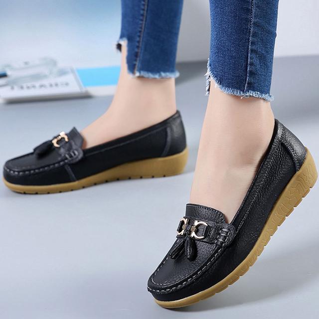 Genuine Leather Women Casual Shoes 2018