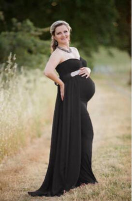 Maternity Photo Shooting V-Neck Red Dress