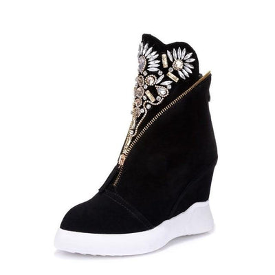 Women's cow suede leather ankle boots