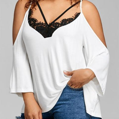 Sexy Lace T-Shirt 3/4 Sleeves